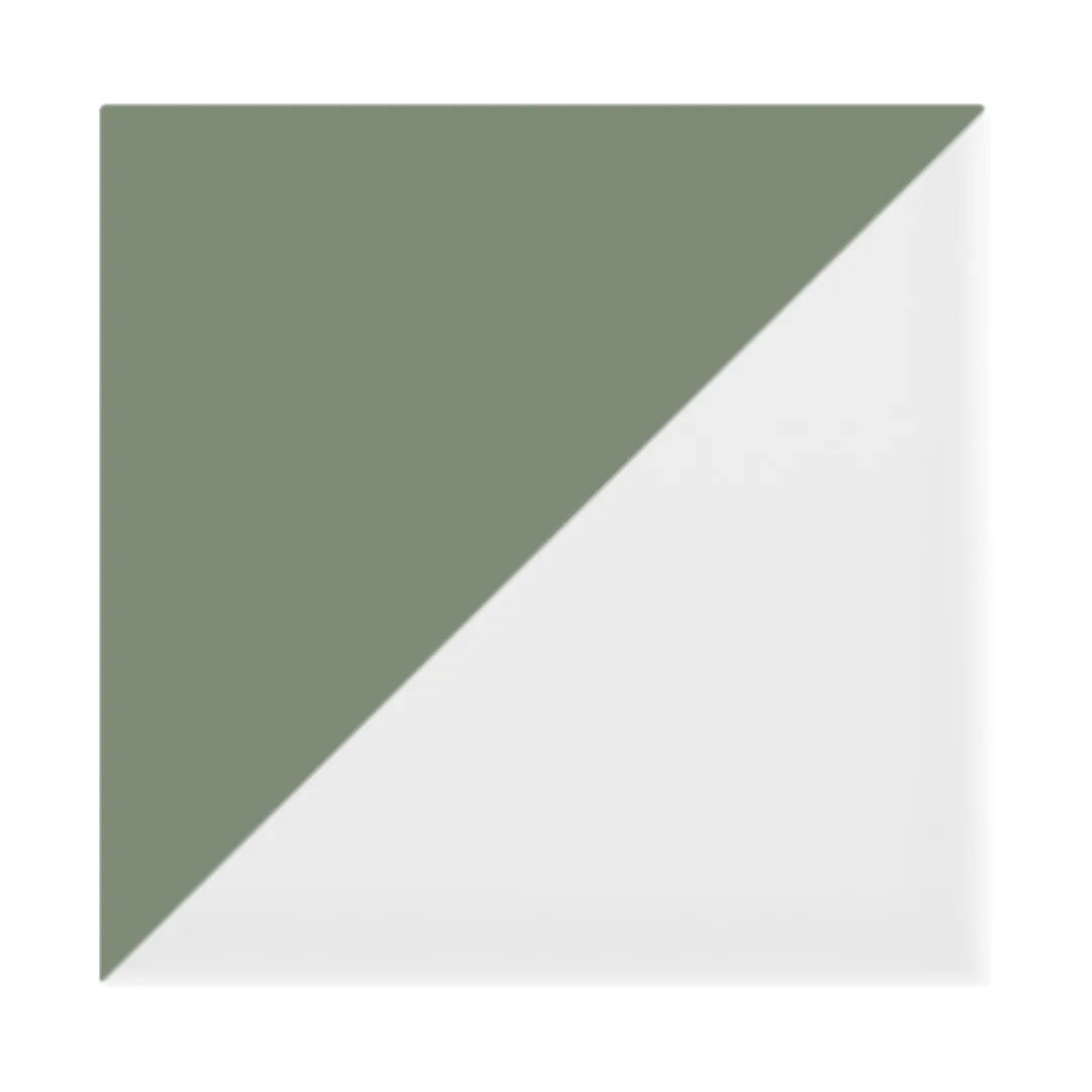 Azulejo Trigone Blanco 10x10 Verde Caqui Mate