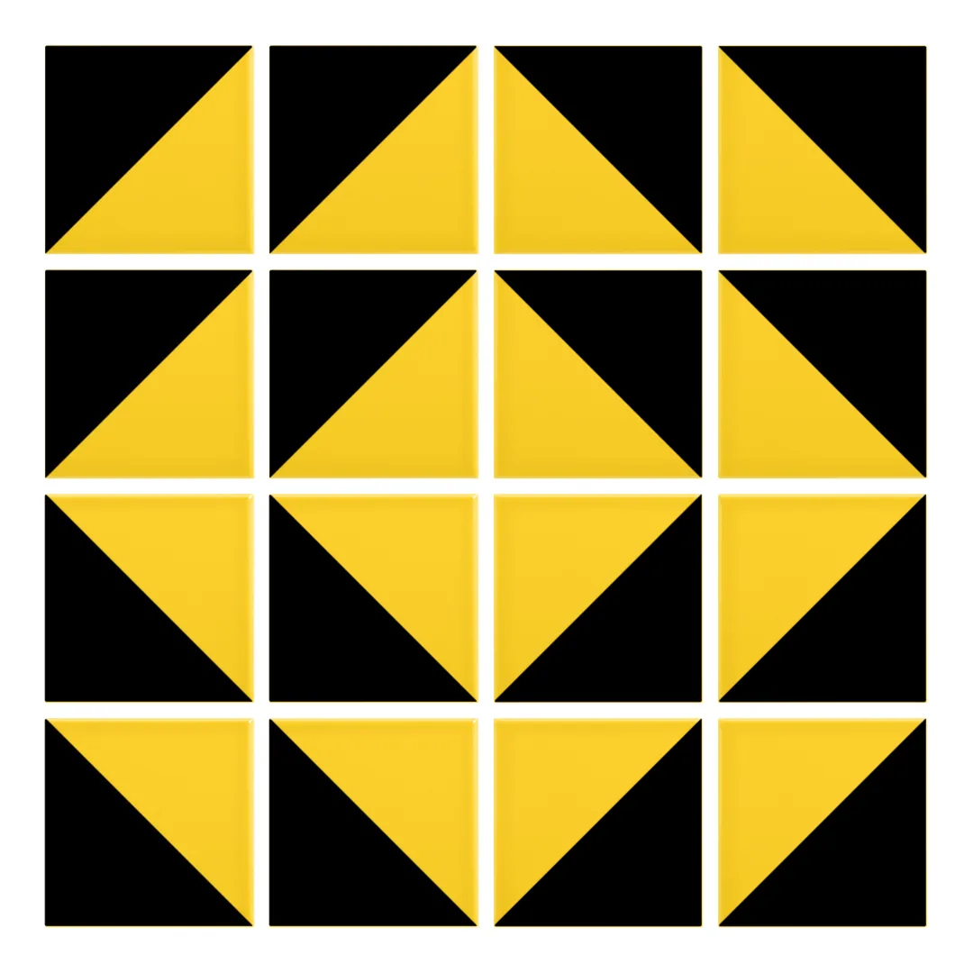 Patrón 7 de colocación de Azulejo Trigone Color 10x10 Amarillo Brillo