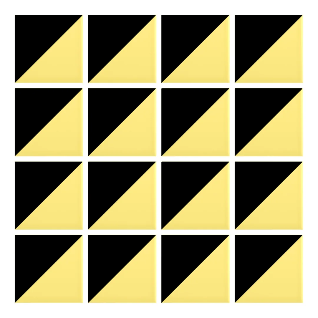 Patrón 1 de colocación de Azulejo Trigone Color 10x10 Amarillo Claro Brillo
