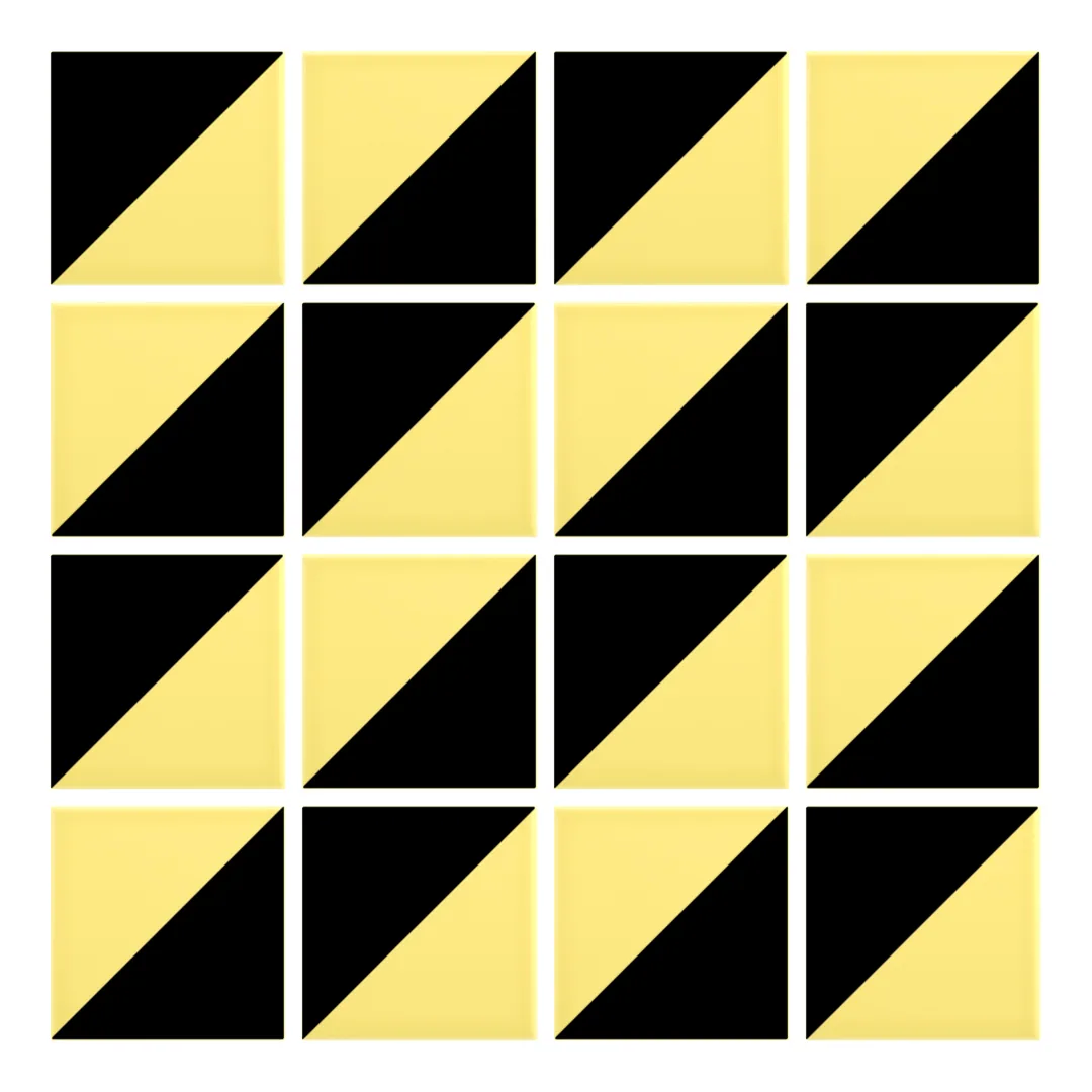 Patrón 2 de colocación de Azulejo Trigone Color 10x10 Amarillo Claro Brillo