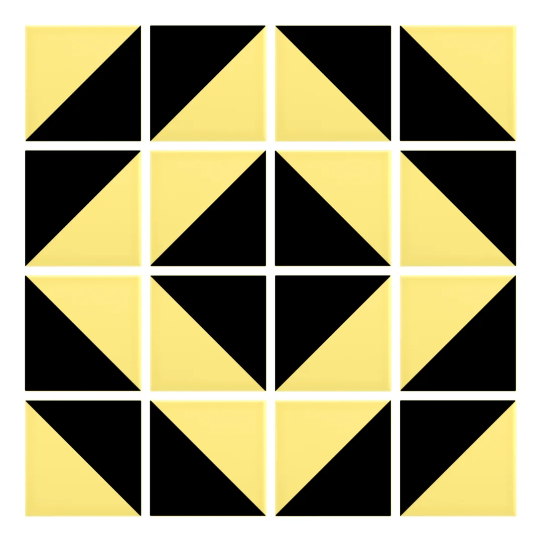 Patrón 5 de colocación de Azulejo Trigone Color 10x10 Amarillo Claro Brillo
