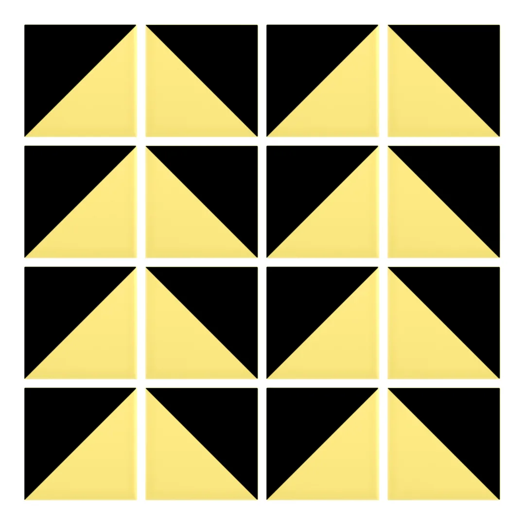 Patrón 6 de colocación de Azulejo Trigone Color 10x10 Amarillo Claro Brillo