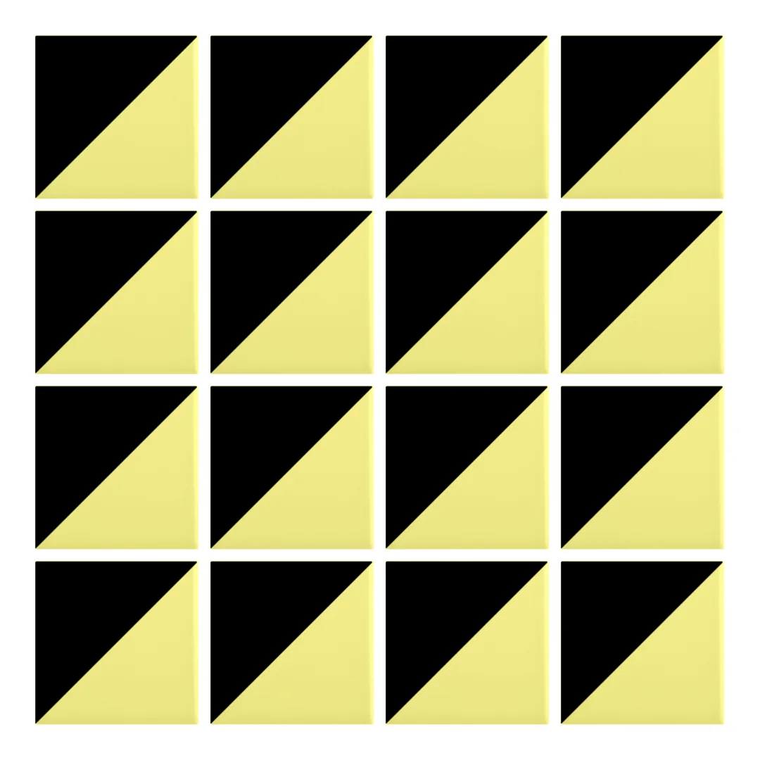 Patrón 1 de colocación de Azulejo Trigone Color 10x10 Amarillo Limón Mate