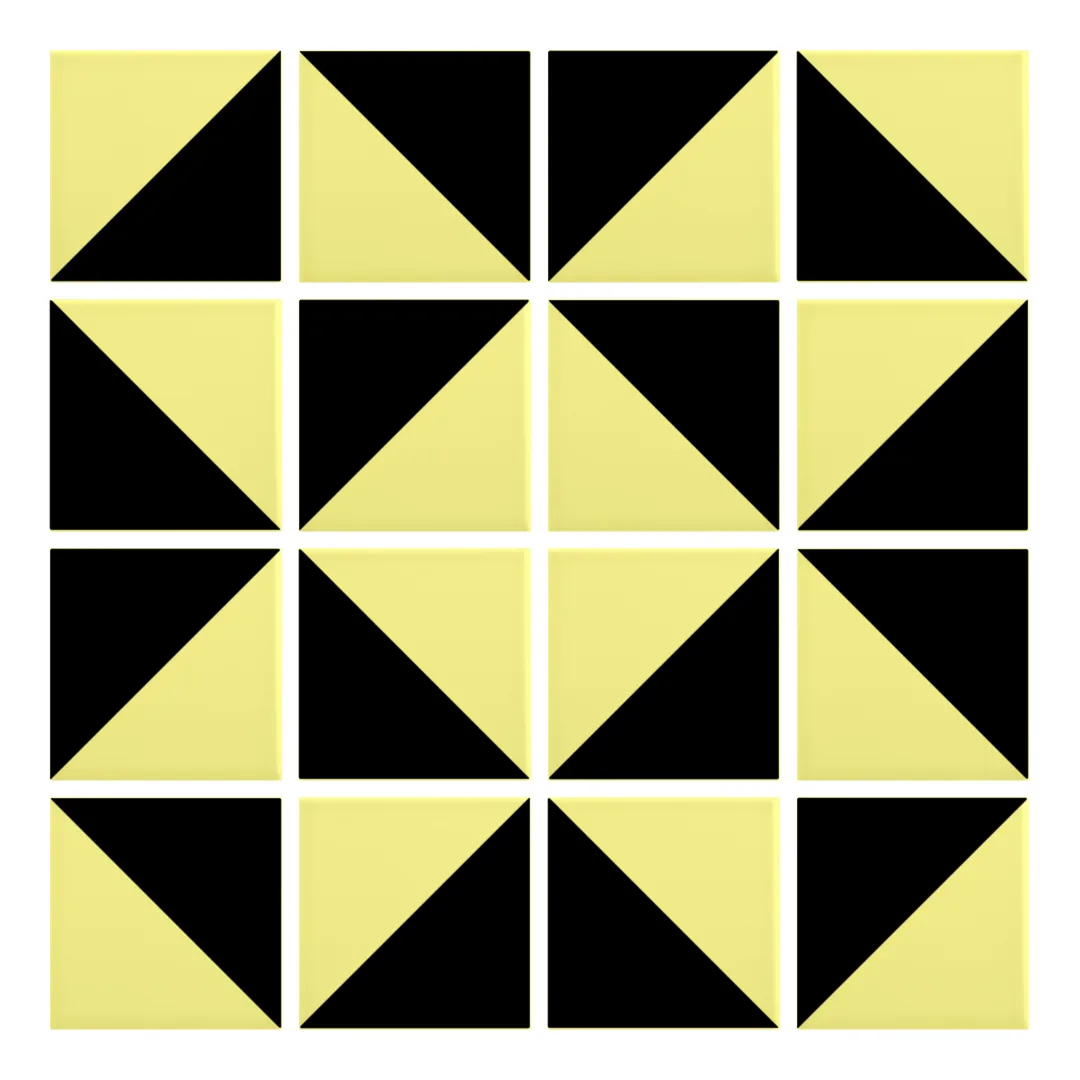 Patrón 3 de colocación de Azulejo Trigone Color 10x10 Amarillo Limón Mate