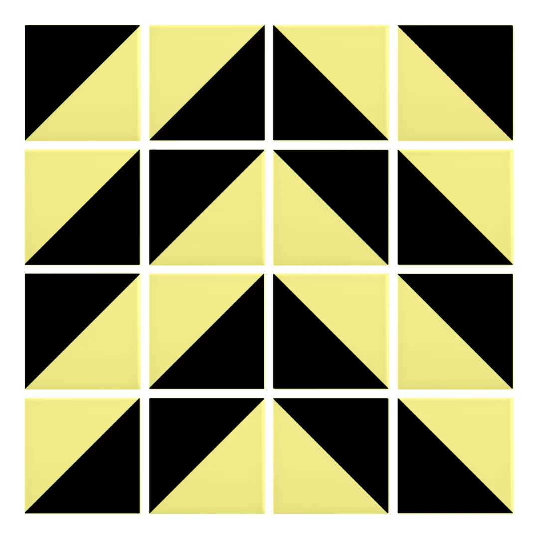 Patrón 4 de colocación de Azulejo Trigone Color 10x10 Amarillo Limón Mate