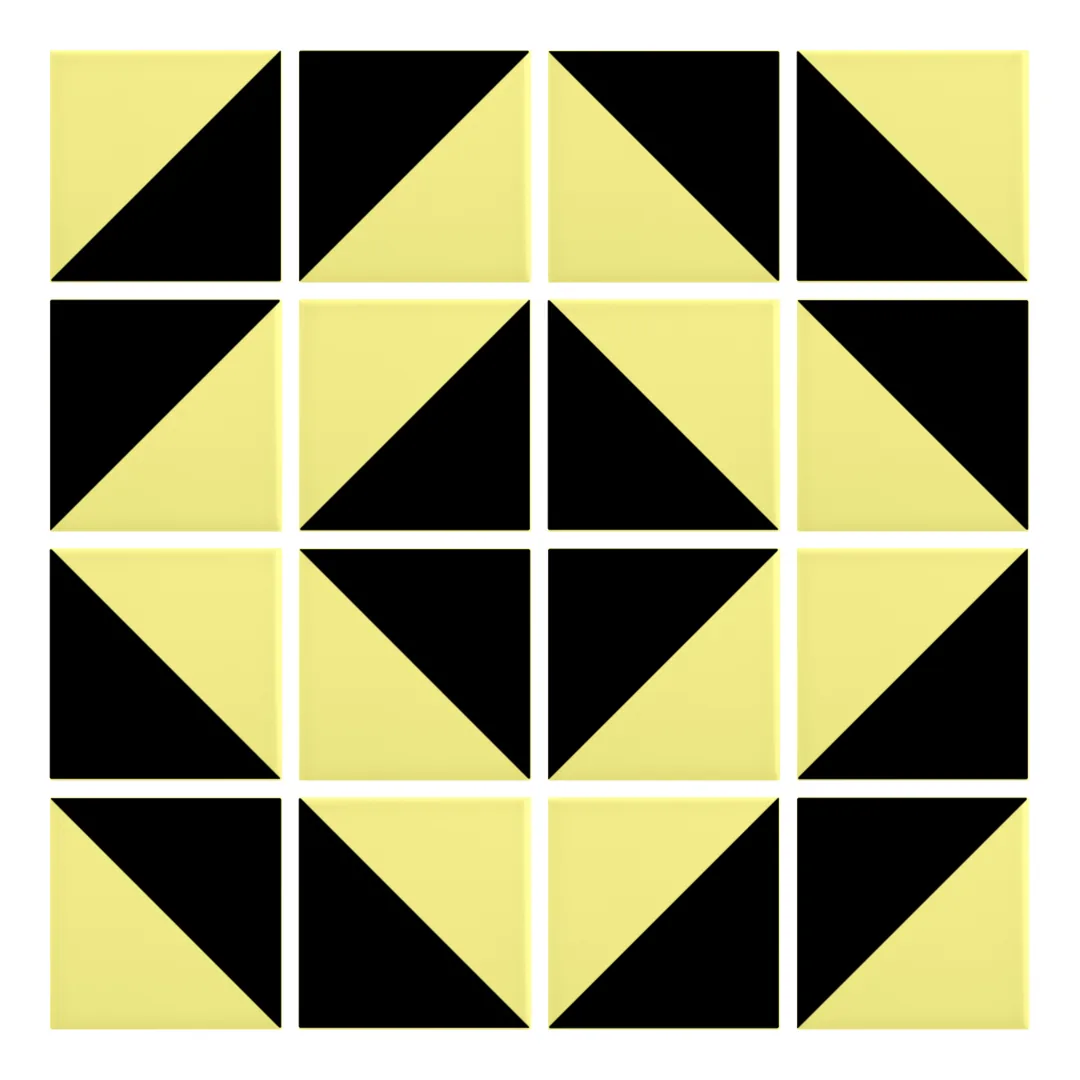 Patrón 5 de colocación de Azulejo Trigone Color 10x10 Amarillo Limón Mate