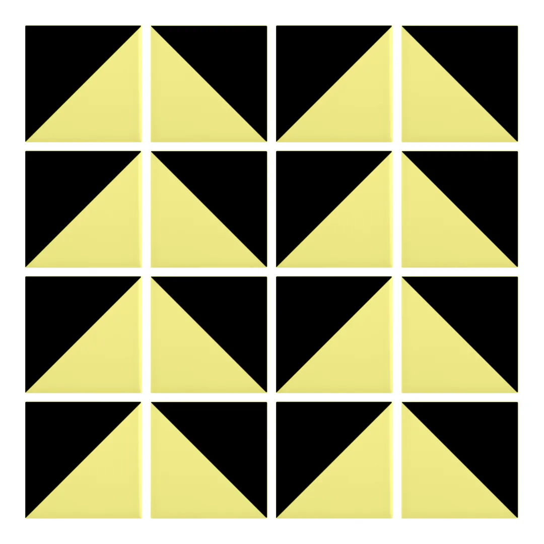 Patrón 6 de colocación de Azulejo Trigone Color 10x10 Amarillo Limón Mate