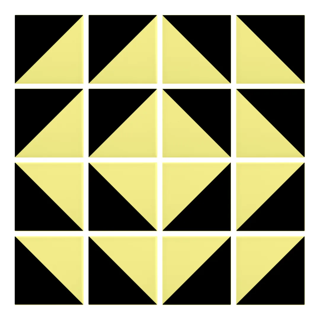 Patrón 7 de colocación de Azulejo Trigone Color 10x10 Amarillo Limón Mate