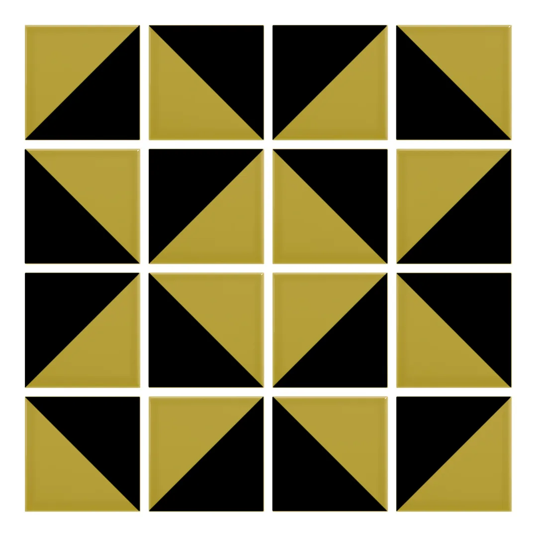Patrón 3 de colocación de Azulejo Trigone Color 10x10 Arena Brillo
