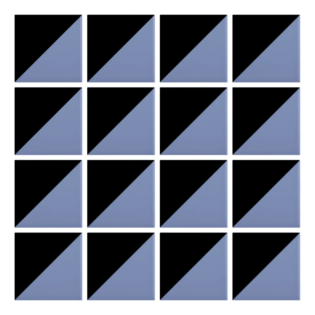 Patrón 1 de colocación de Azulejo Trigone Color 10x10 Azul Cielo Mate