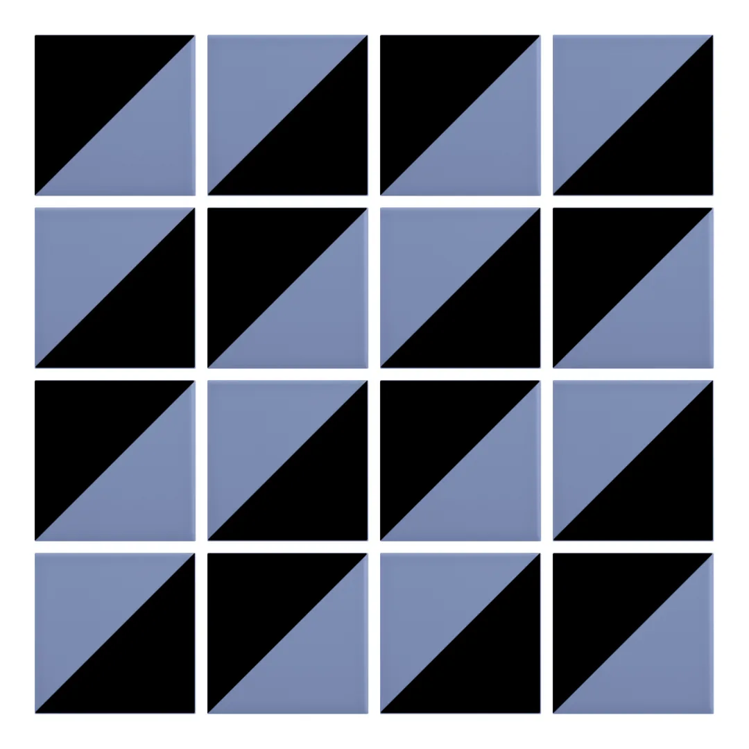 Patrón 2 de colocación de Azulejo Trigone Color 10x10 Azul Cielo Mate