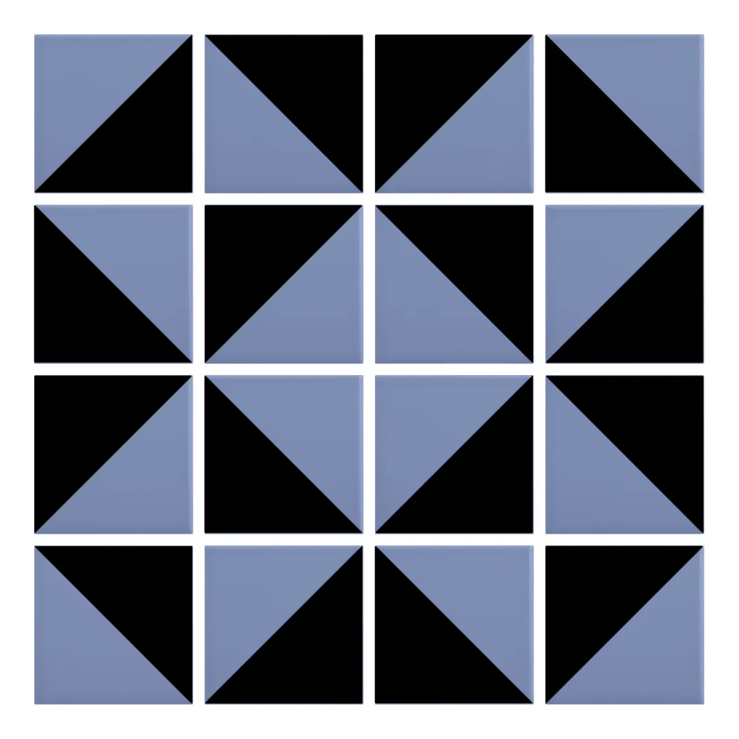 Patrón 3 de colocación de Azulejo Trigone Color 10x10 Azul Cielo Mate