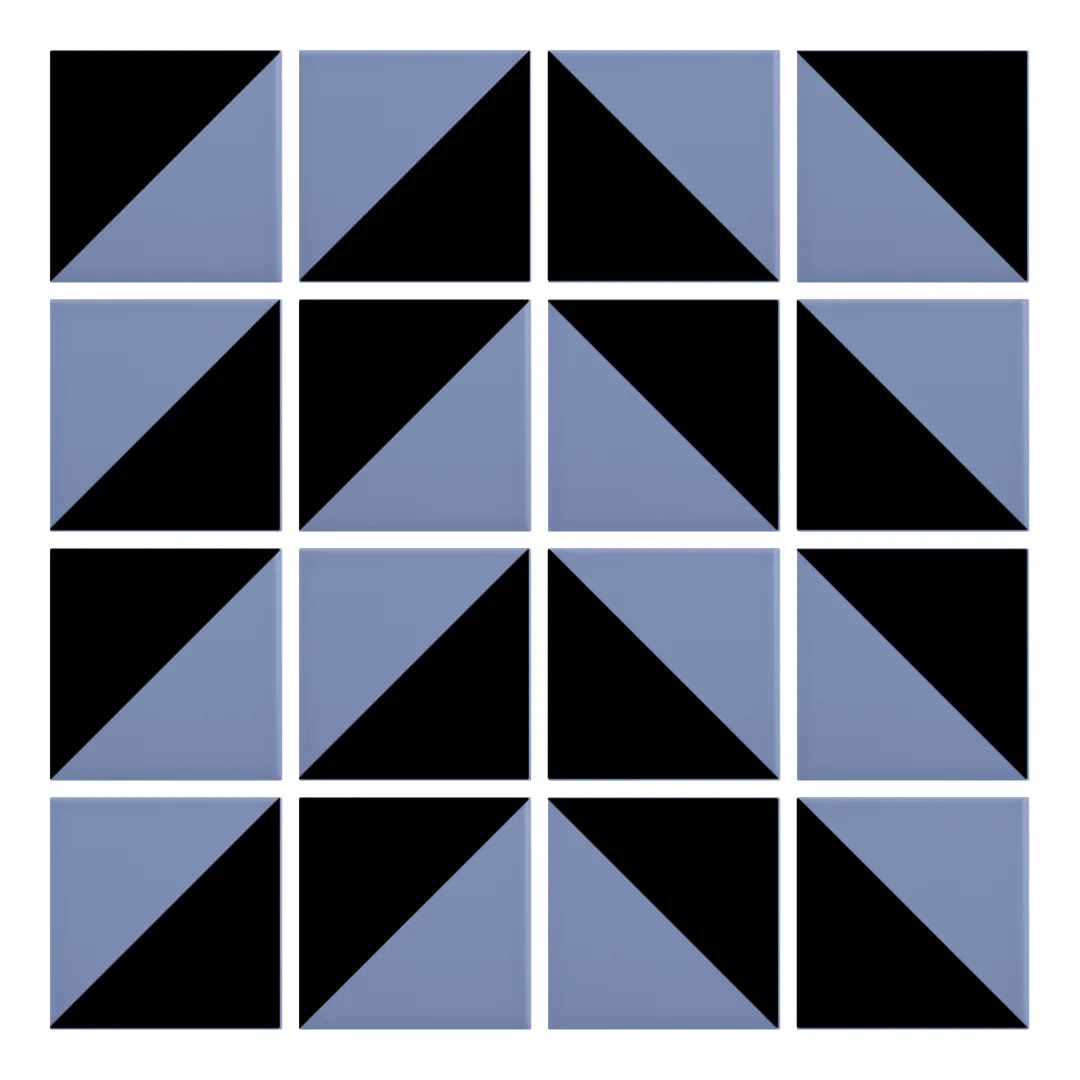 Patrón 4 de colocación de Azulejo Trigone Color 10x10 Azul Cielo Mate