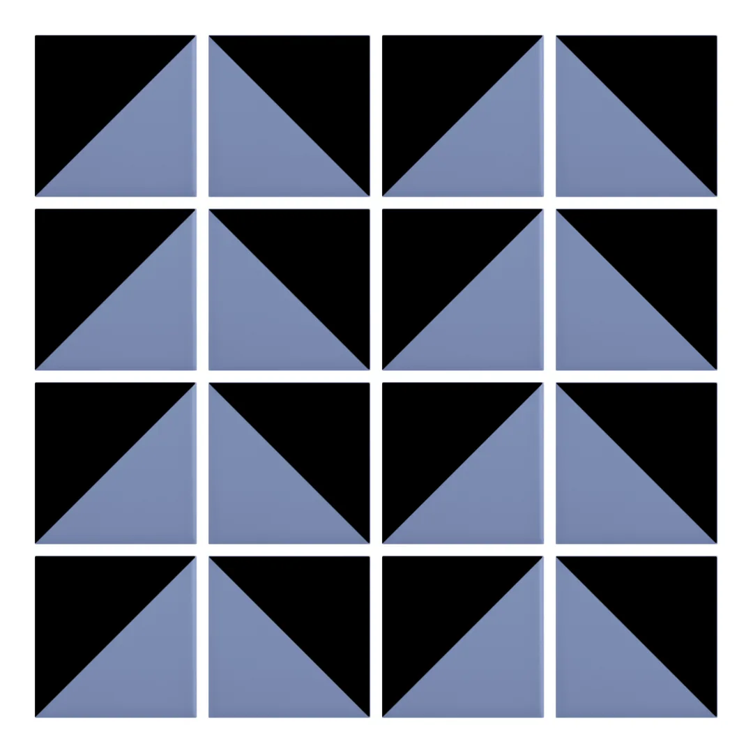 Patrón 6 de colocación de Azulejo Trigone Color 10x10 Azul Cielo Mate