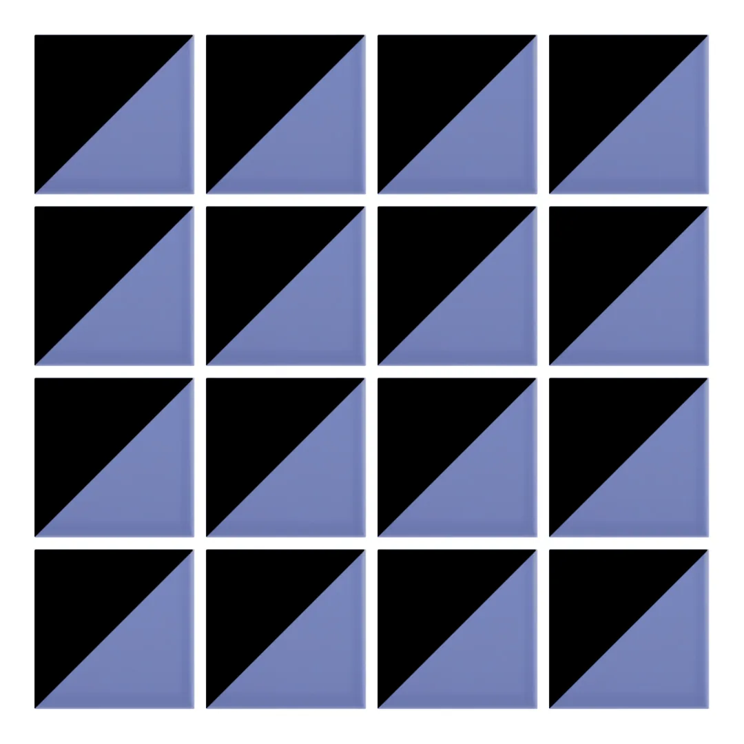 Patrón 1 de colocación de Azulejo Trigone Color 10x10 Azul Claro Brillo