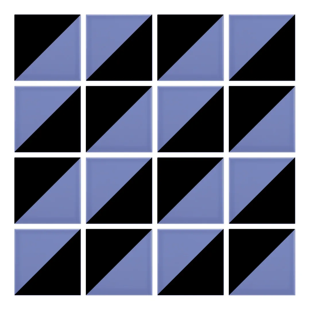 Patrón 2 de colocación de Azulejo Trigone Color 10x10 Azul Claro Brillo