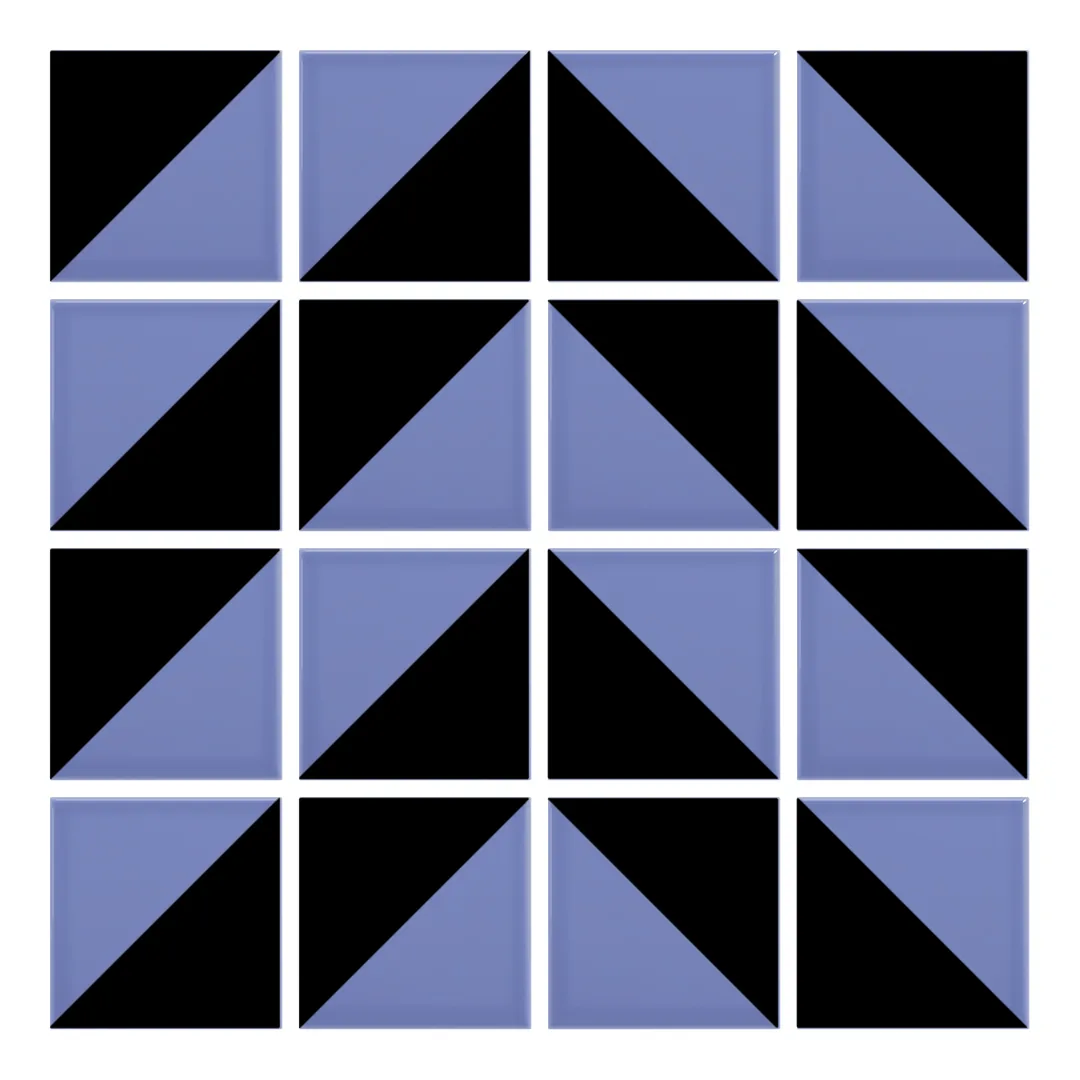 Patrón 4 de colocación de Azulejo Trigone Color 10x10 Azul Claro Brillo