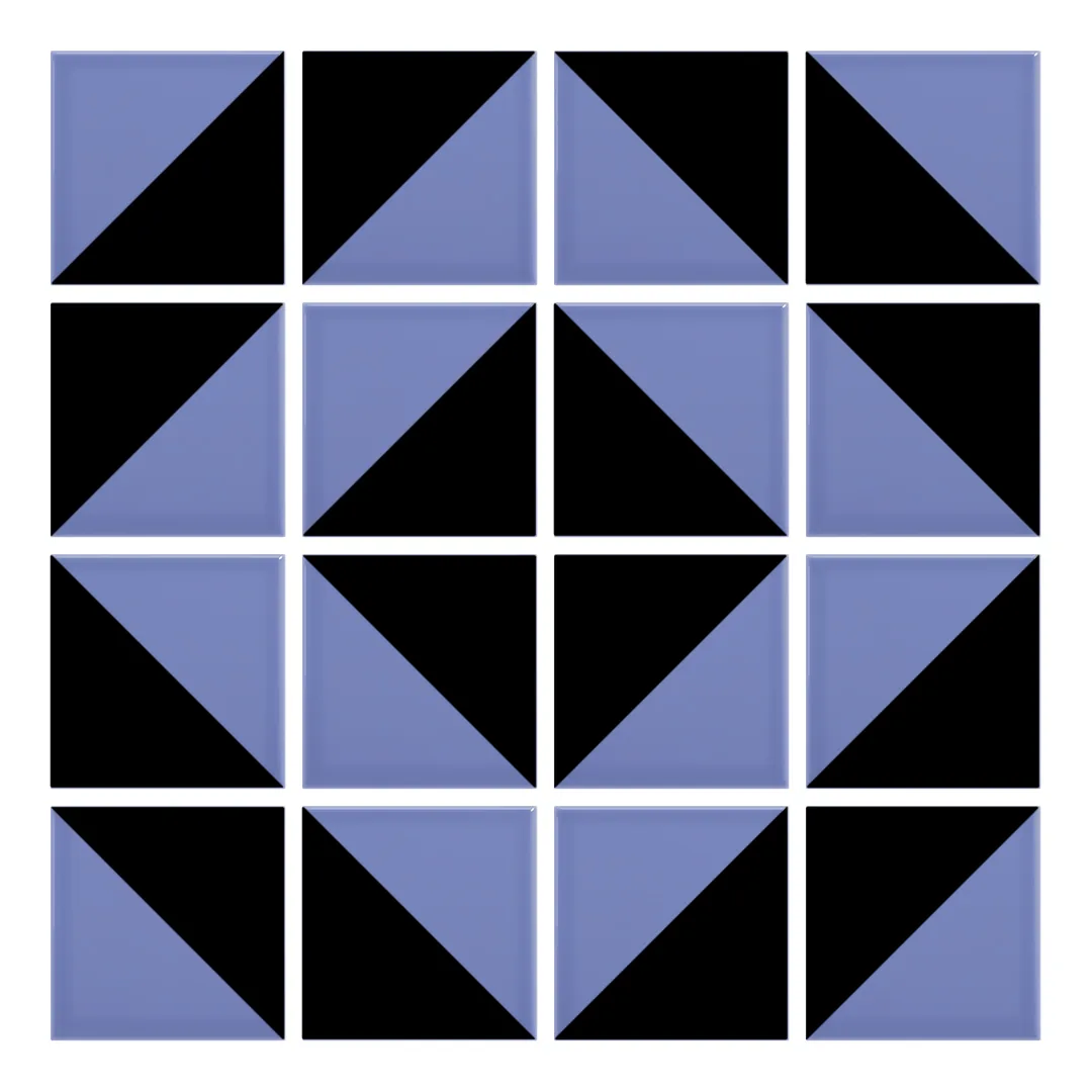 Patrón 5 de colocación de Azulejo Trigone Color 10x10 Azul Claro Brillo