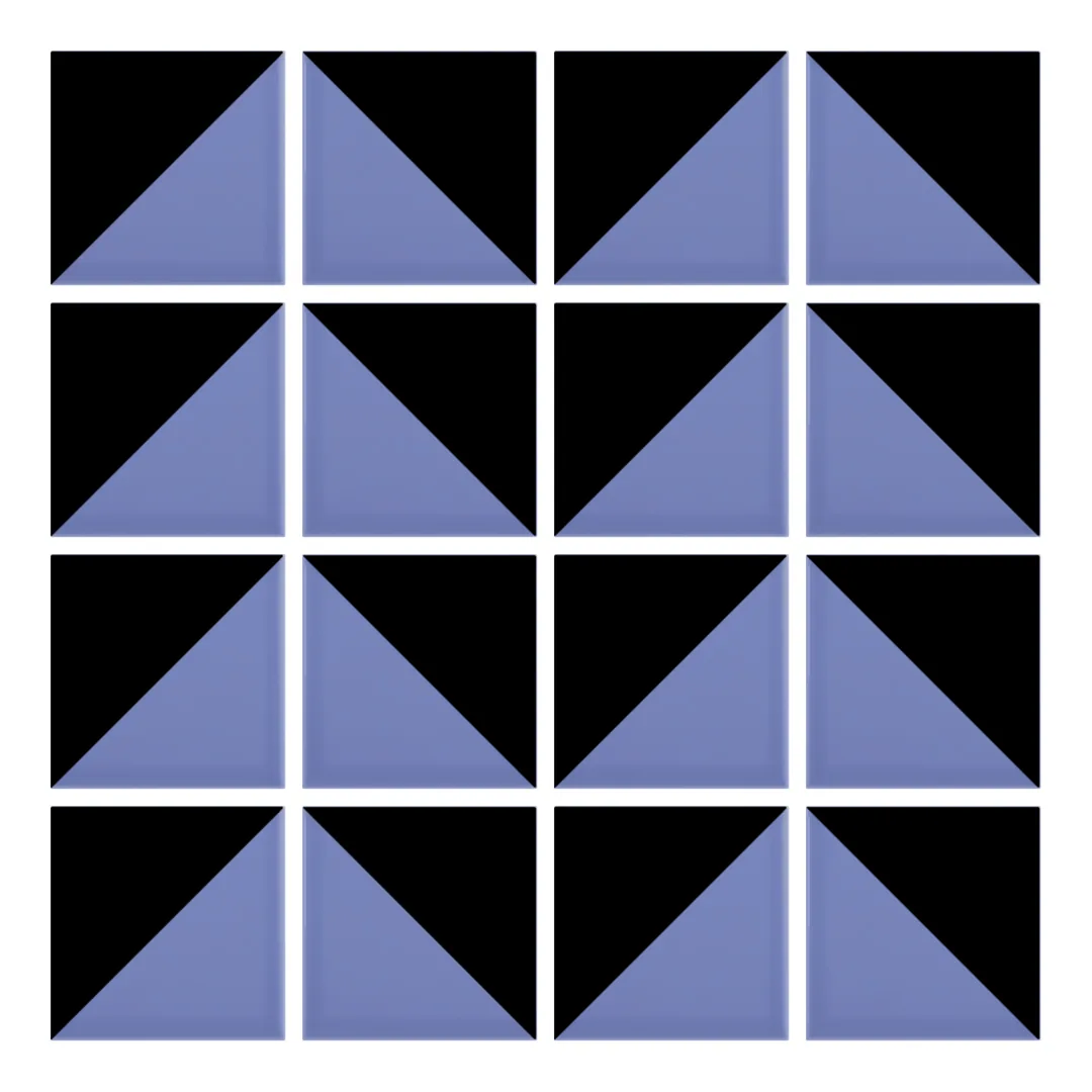 Patrón 6 de colocación de Azulejo Trigone Color 10x10 Azul Claro Brillo