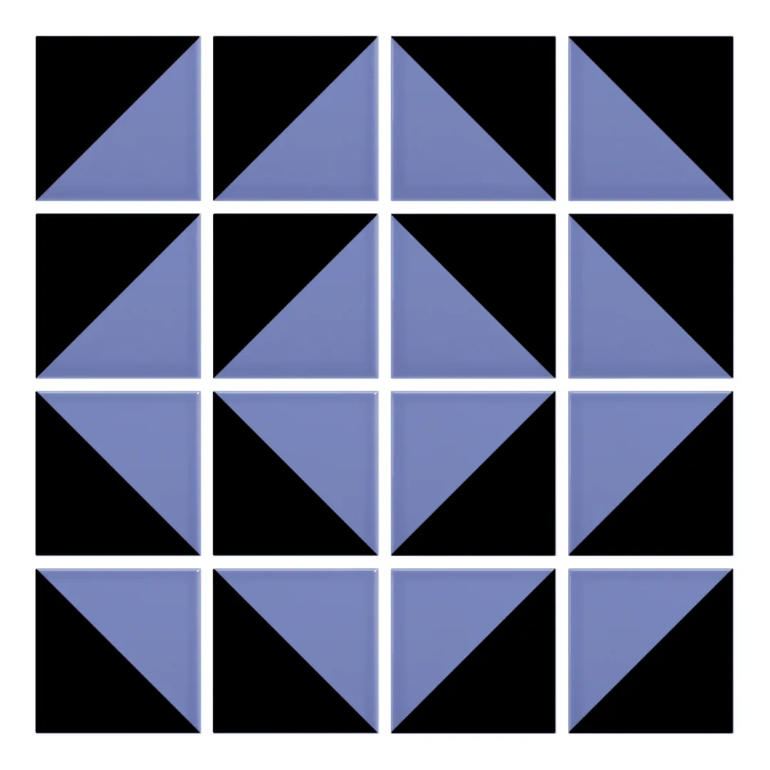 Patrón 7 de colocación de Azulejo Trigone Color 10x10 Azul Claro Brillo