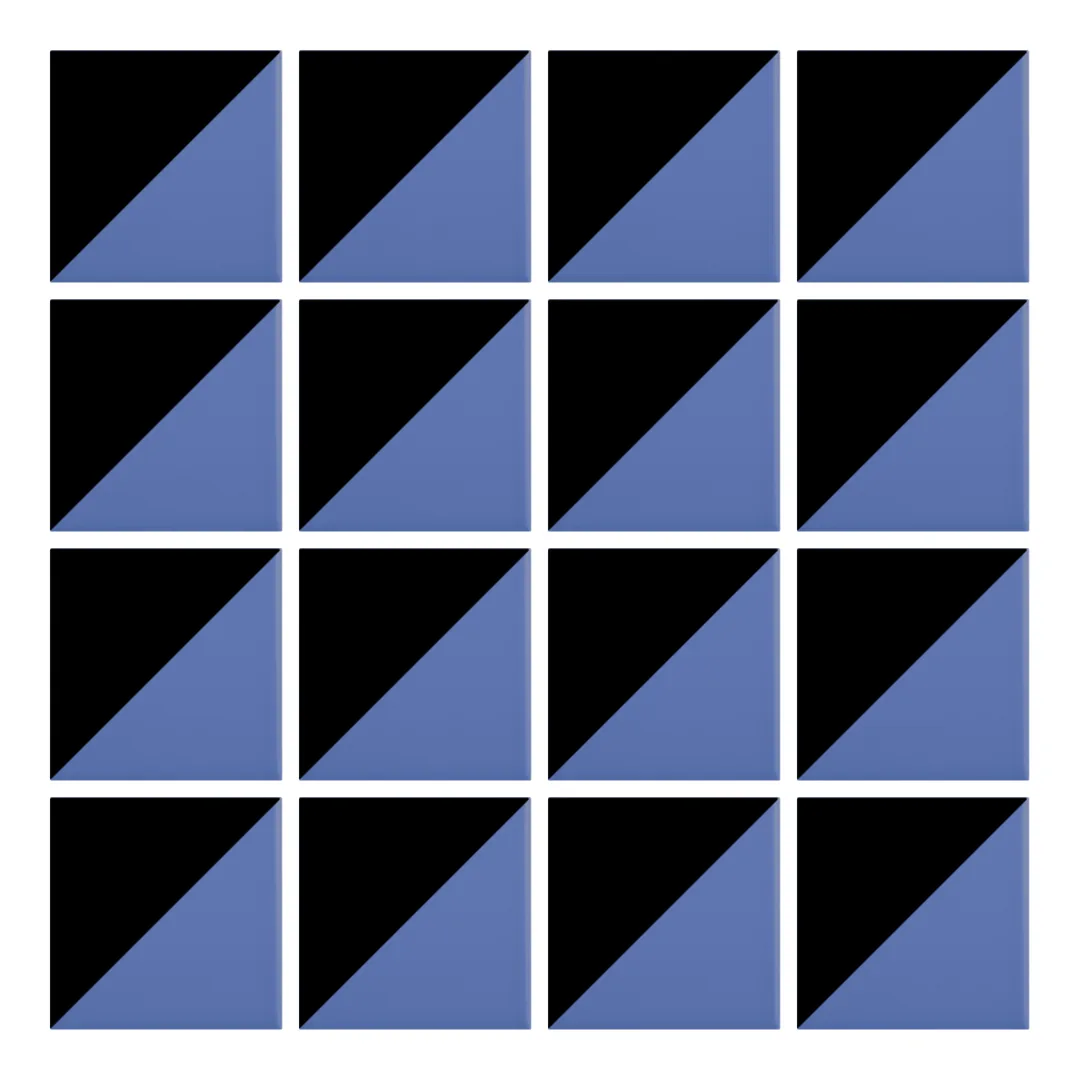 Patrón 1 de colocación de Azulejo Trigone Color 10x10 Azul Marino Mate