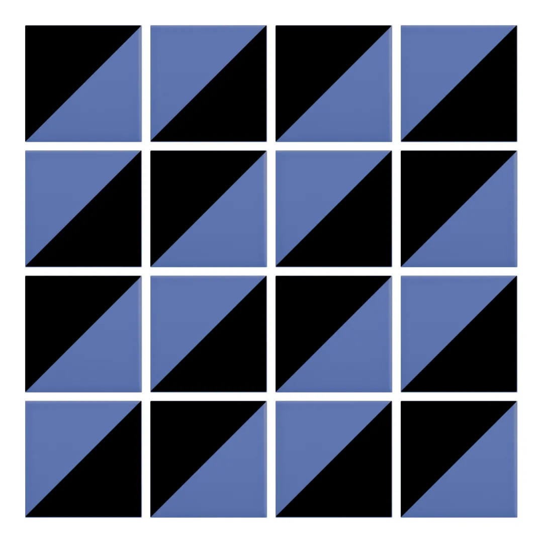 Patrón 2 de colocación de Azulejo Trigone Color 10x10 Azul Marino Mate
