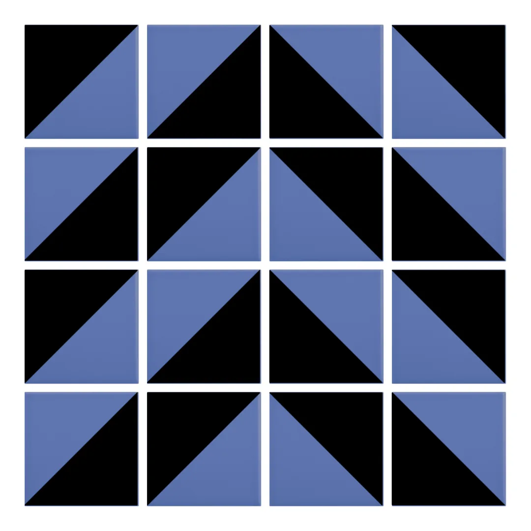 Patrón 4 de colocación de Azulejo Trigone Color 10x10 Azul Marino Mate