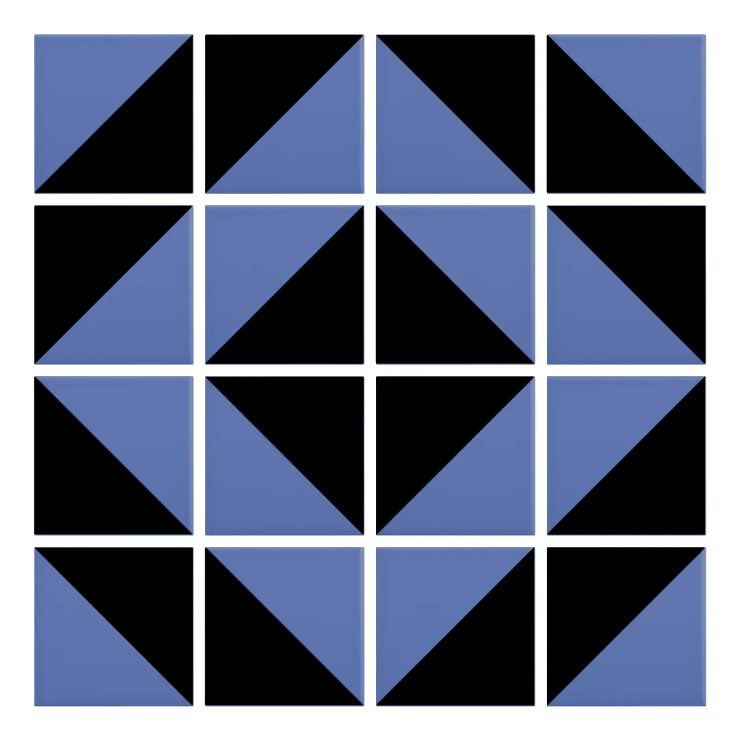 Patrón 5 de colocación de Azulejo Trigone Color 10x10 Azul Marino Mate