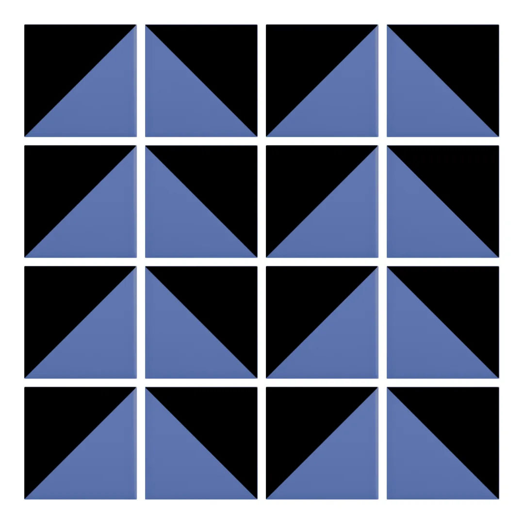 Patrón 6 de colocación de Azulejo Trigone Color 10x10 Azul Marino Mate