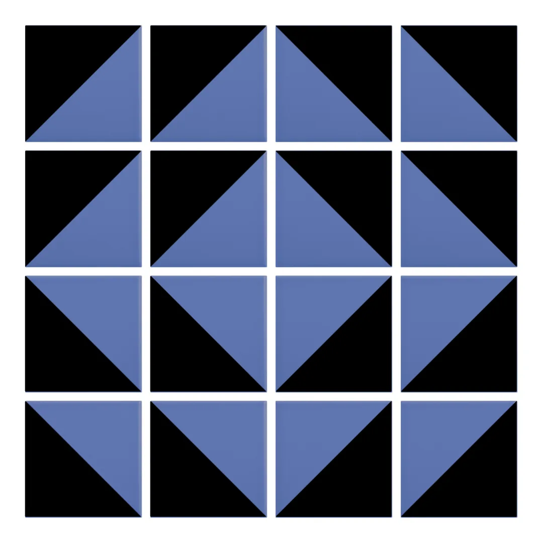 Patrón 7 de colocación de Azulejo Trigone Color 10x10 Azul Marino Mate
