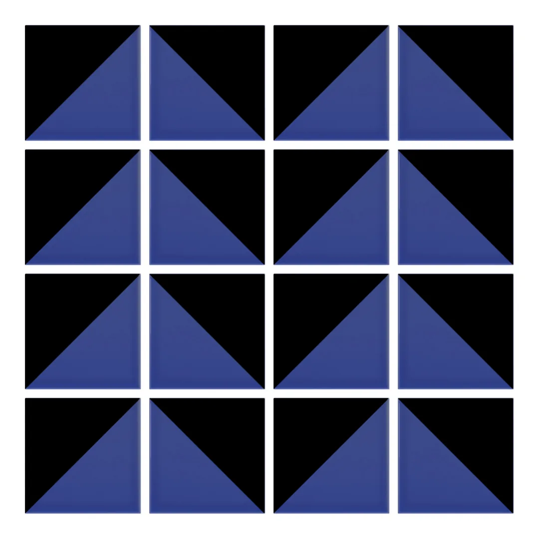 Patrón 6 de colocación de Azulejo Trigone Color 10x10 Azul Oscuro Brillo