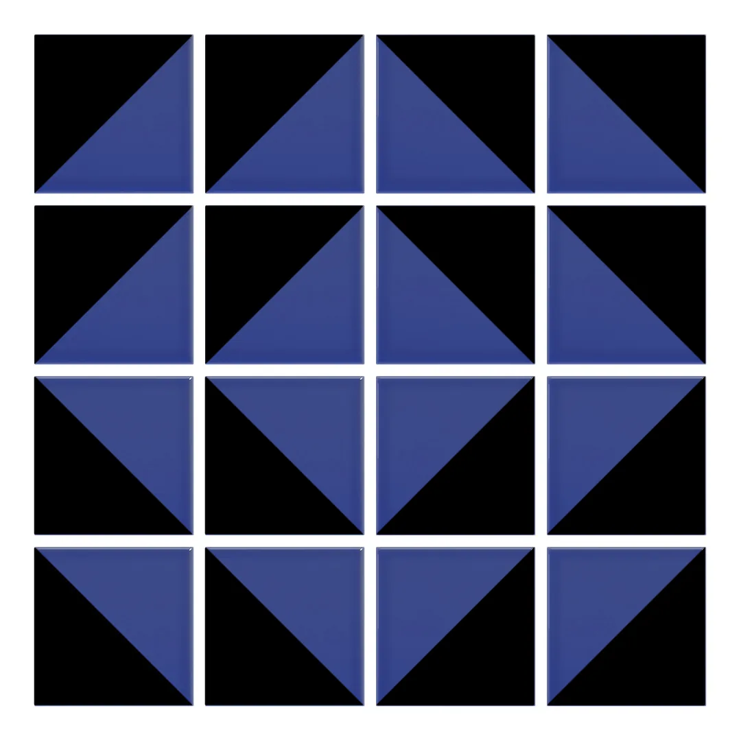 Patrón 7 de colocación de Azulejo Trigone Color 10x10 Azul Oscuro Brillo