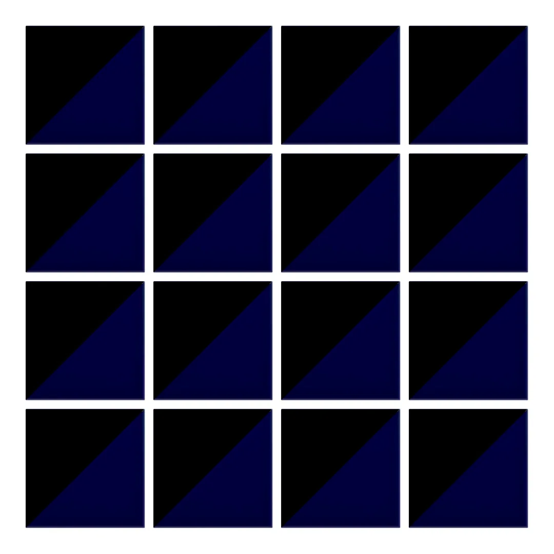 Patrón 1 de colocación de Azulejo Trigone Color 10x10 Azul Victoriano Brillo