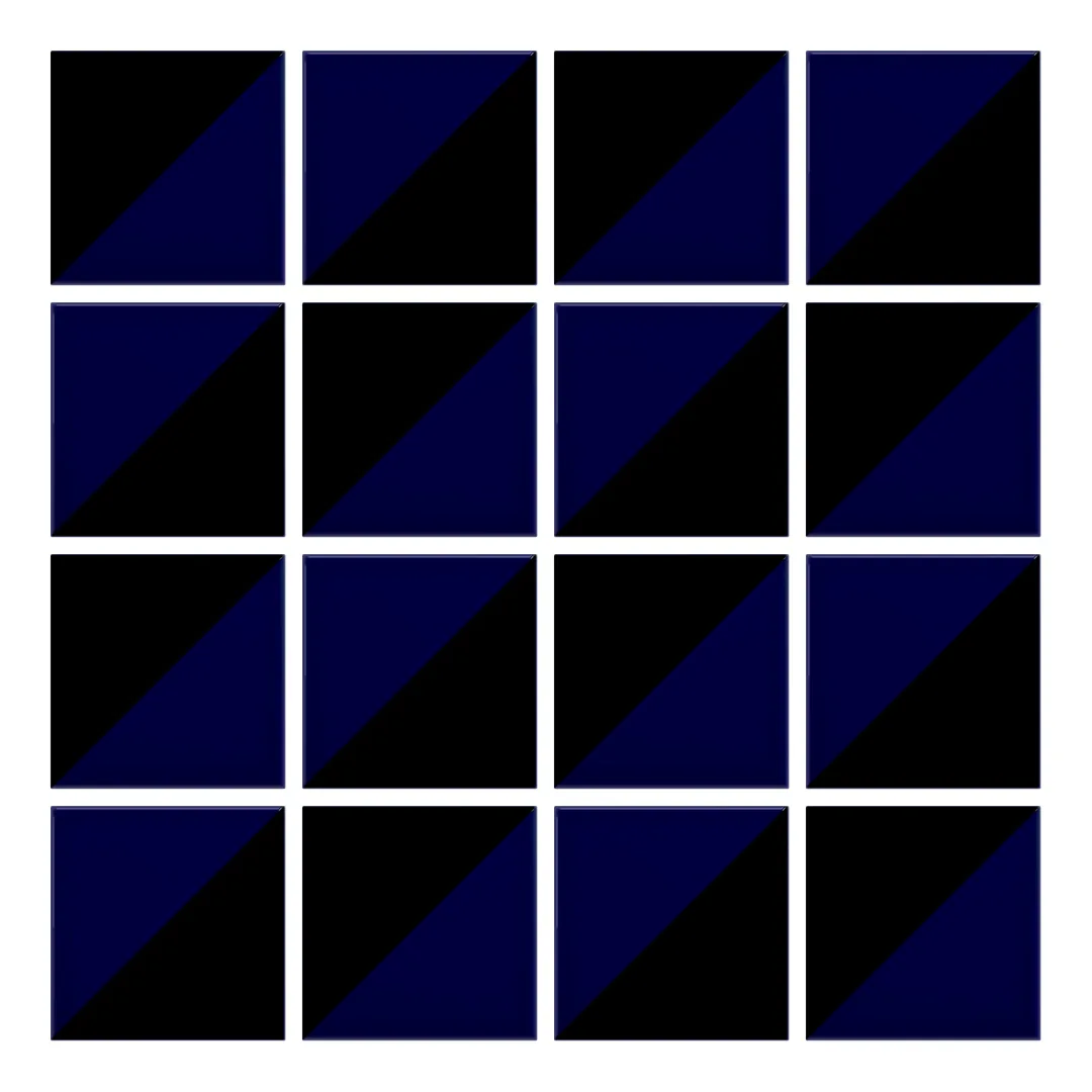 Patrón 2 de colocación de Azulejo Trigone Color 10x10 Azul Victoriano Brillo