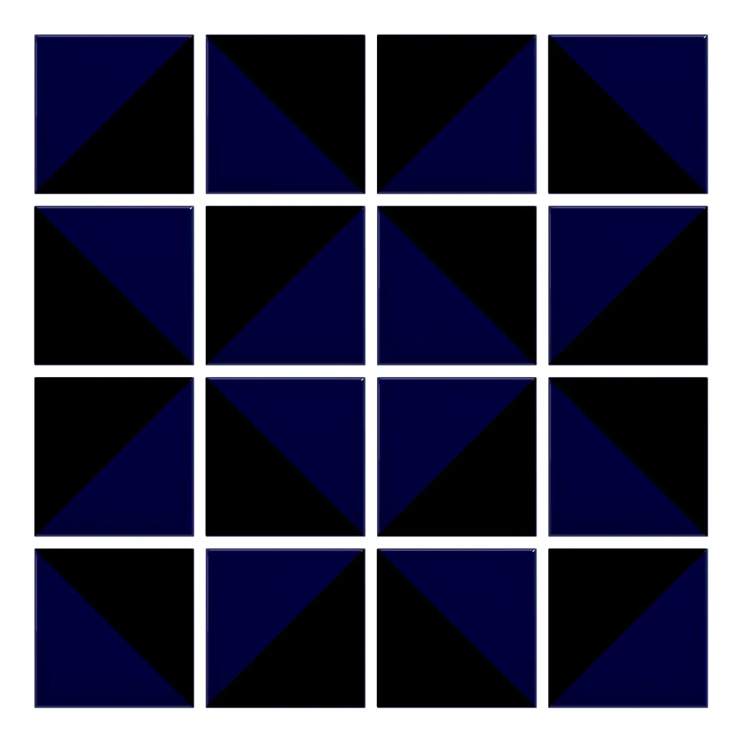 Patrón 3 de colocación de Azulejo Trigone Color 10x10 Azul Victoriano Brillo