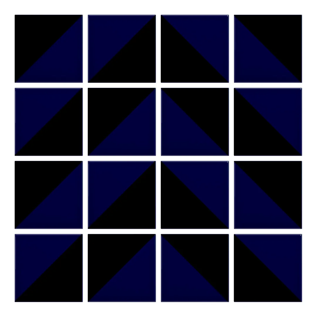 Patrón 4 de colocación de Azulejo Trigone Color 10x10 Azul Victoriano Brillo