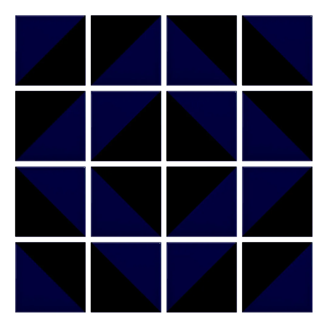 Patrón 5 de colocación de Azulejo Trigone Color 10x10 Azul Victoriano Brillo