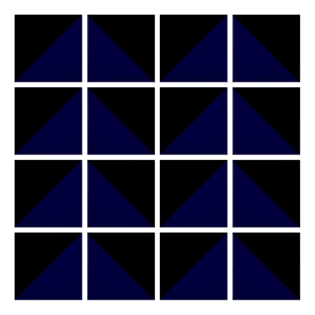 Patrón 6 de colocación de Azulejo Trigone Color 10x10 Azul Victoriano Brillo