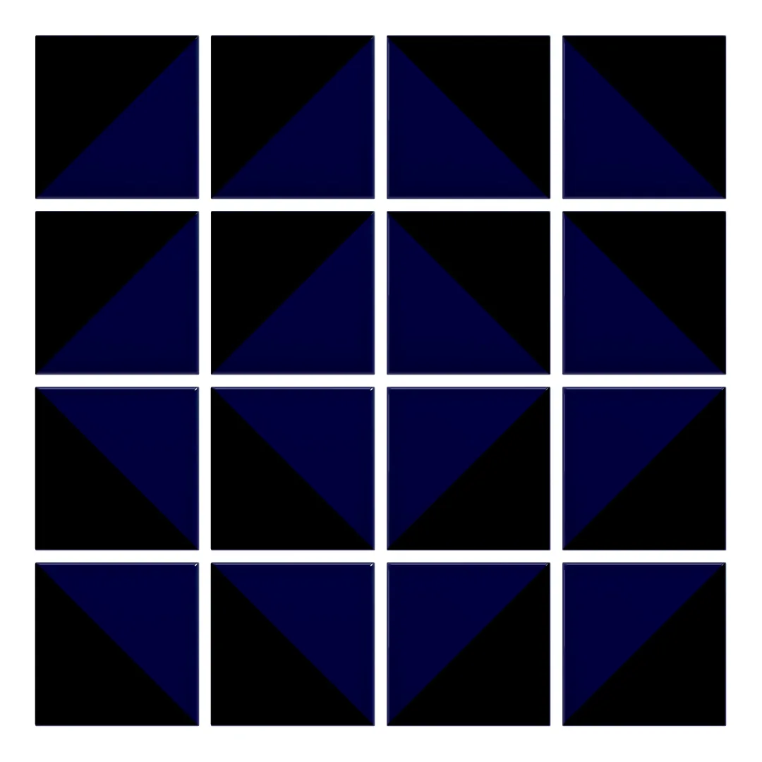 Patrón 7 de colocación de Azulejo Trigone Color 10x10 Azul Victoriano Brillo
