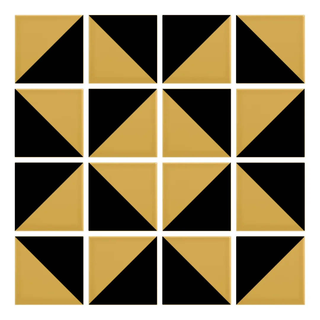 Patrón 3 de colocación de Azulejo Trigone Color 10x10 Beige Brillo