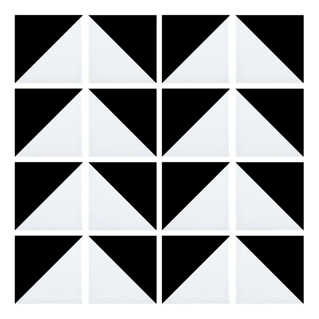 Patrón 6 de colocación de Azulejo Trigone Color 10x10 Blanco Brillo