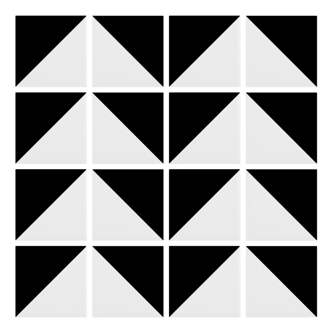Patrón 6 de colocación de Azulejo Trigone Color 10x10 Blanco Mate