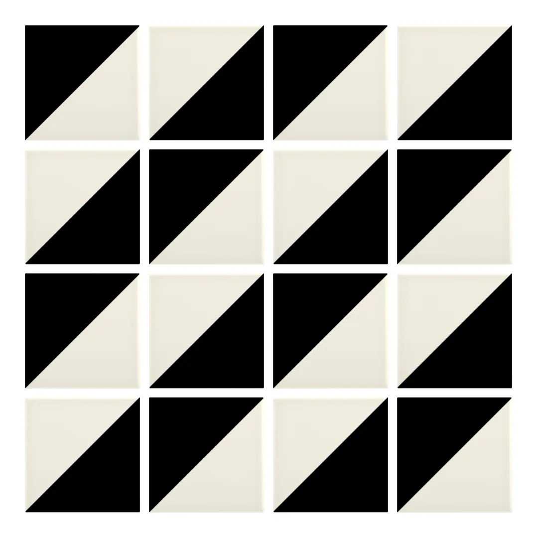 Patrón 2 de colocación de Azulejo Trigone Color 10x10 Crema Brillo