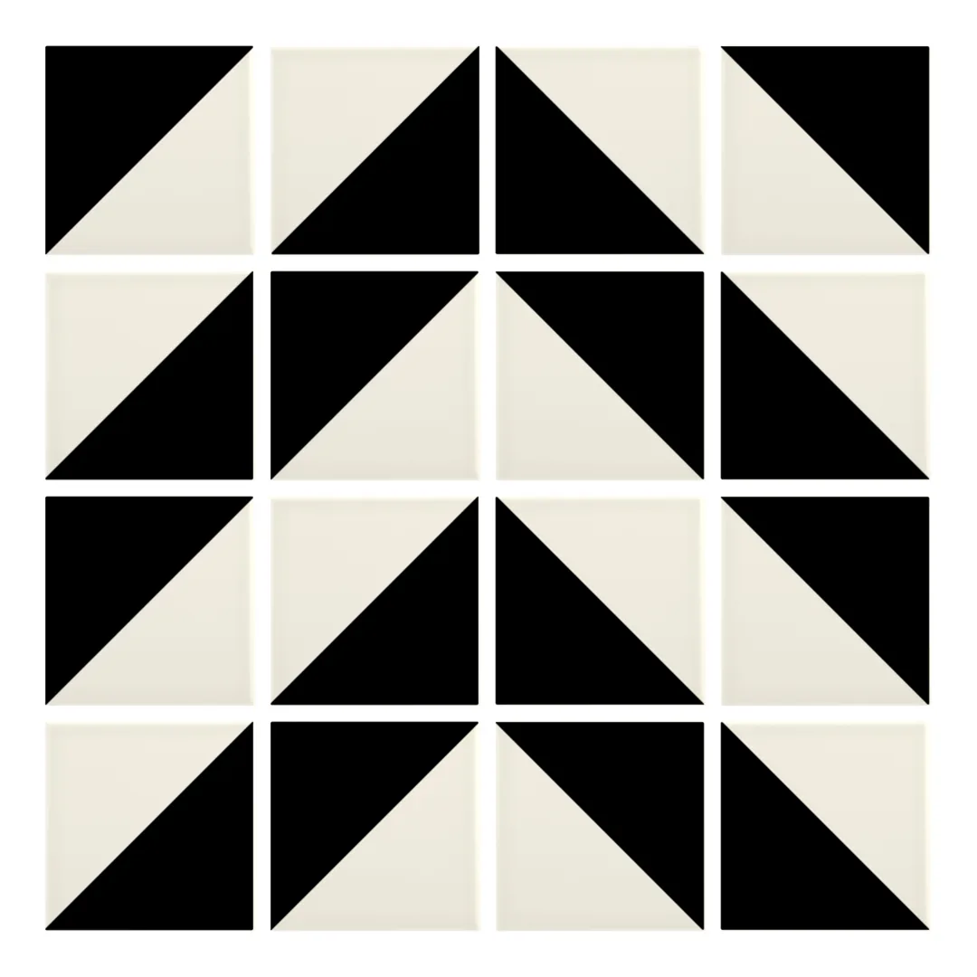 Patrón 4 de colocación de Azulejo Trigone Color 10x10 Crema Brillo