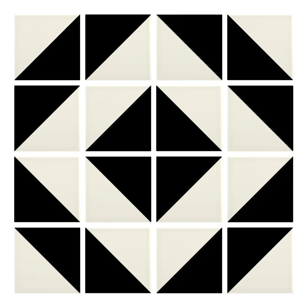 Patrón 5 de colocación de Azulejo Trigone Color 10x10 Crema Brillo