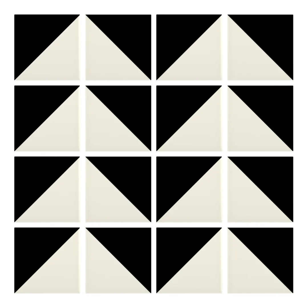 Patrón 6 de colocación de Azulejo Trigone Color 10x10 Crema Brillo