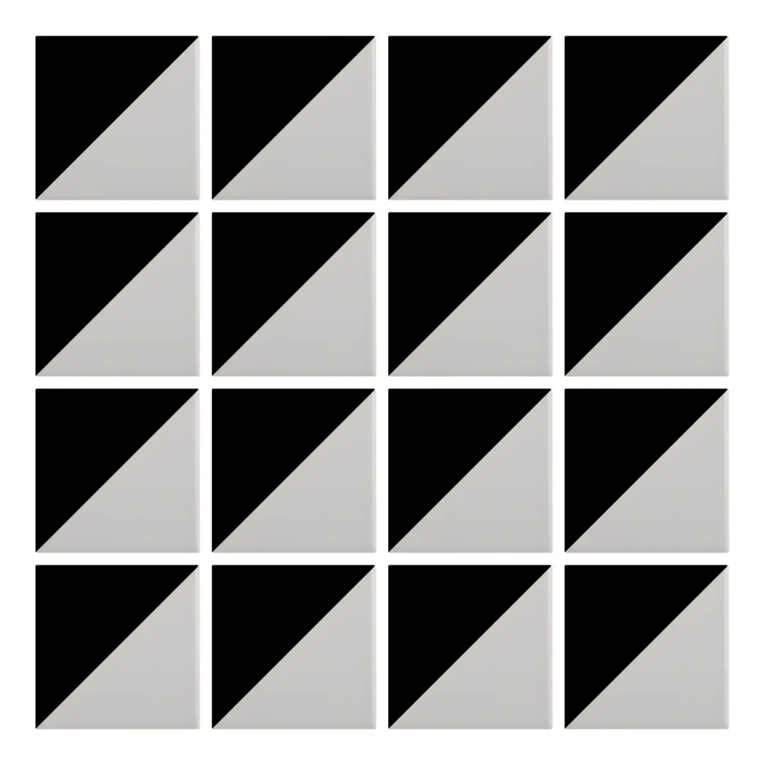 Patrón 1 de colocación de Azulejo Trigone Color 10x10 Gris Ceniza Mate