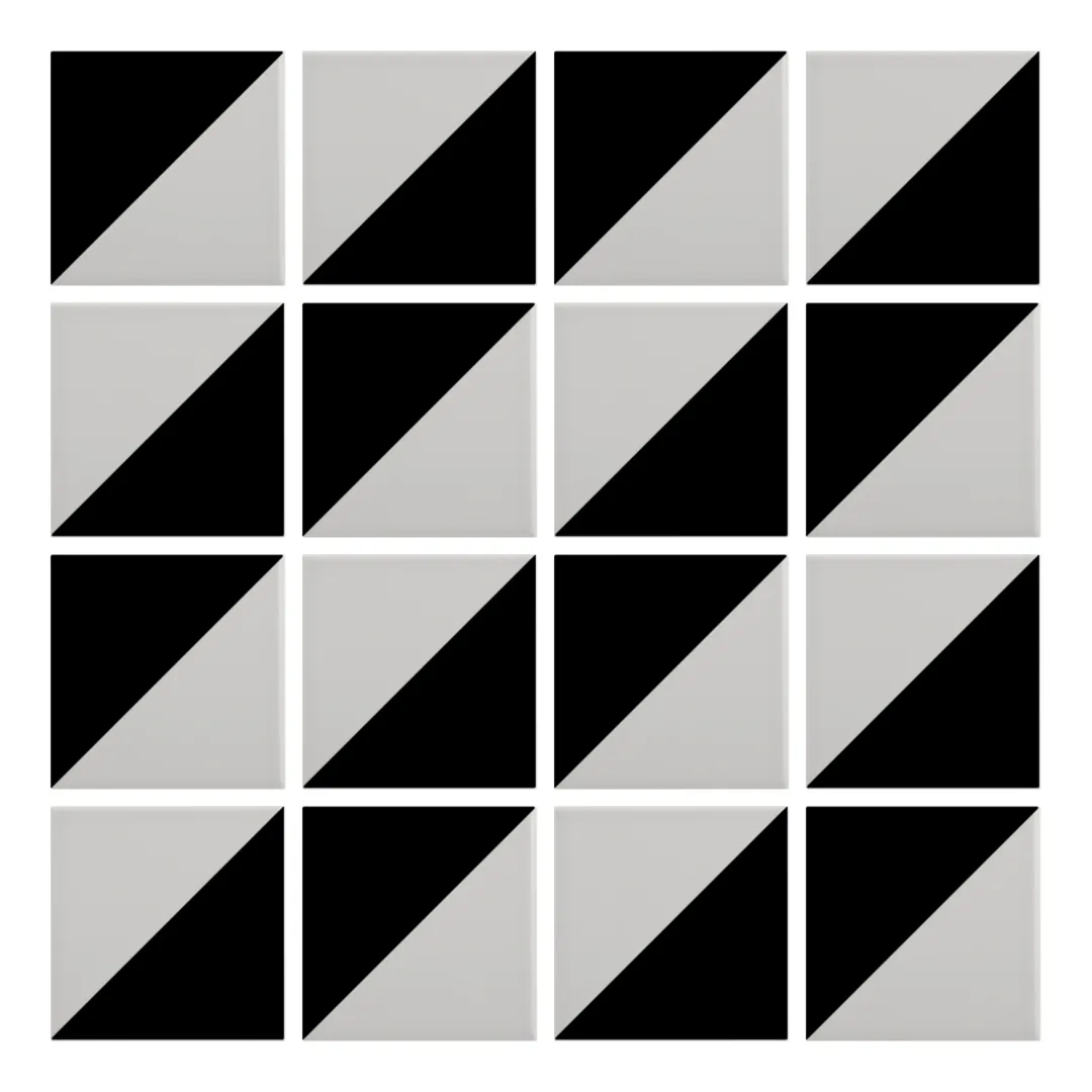 Patrón 2 de colocación de Azulejo Trigone Color 10x10 Gris Ceniza Mate