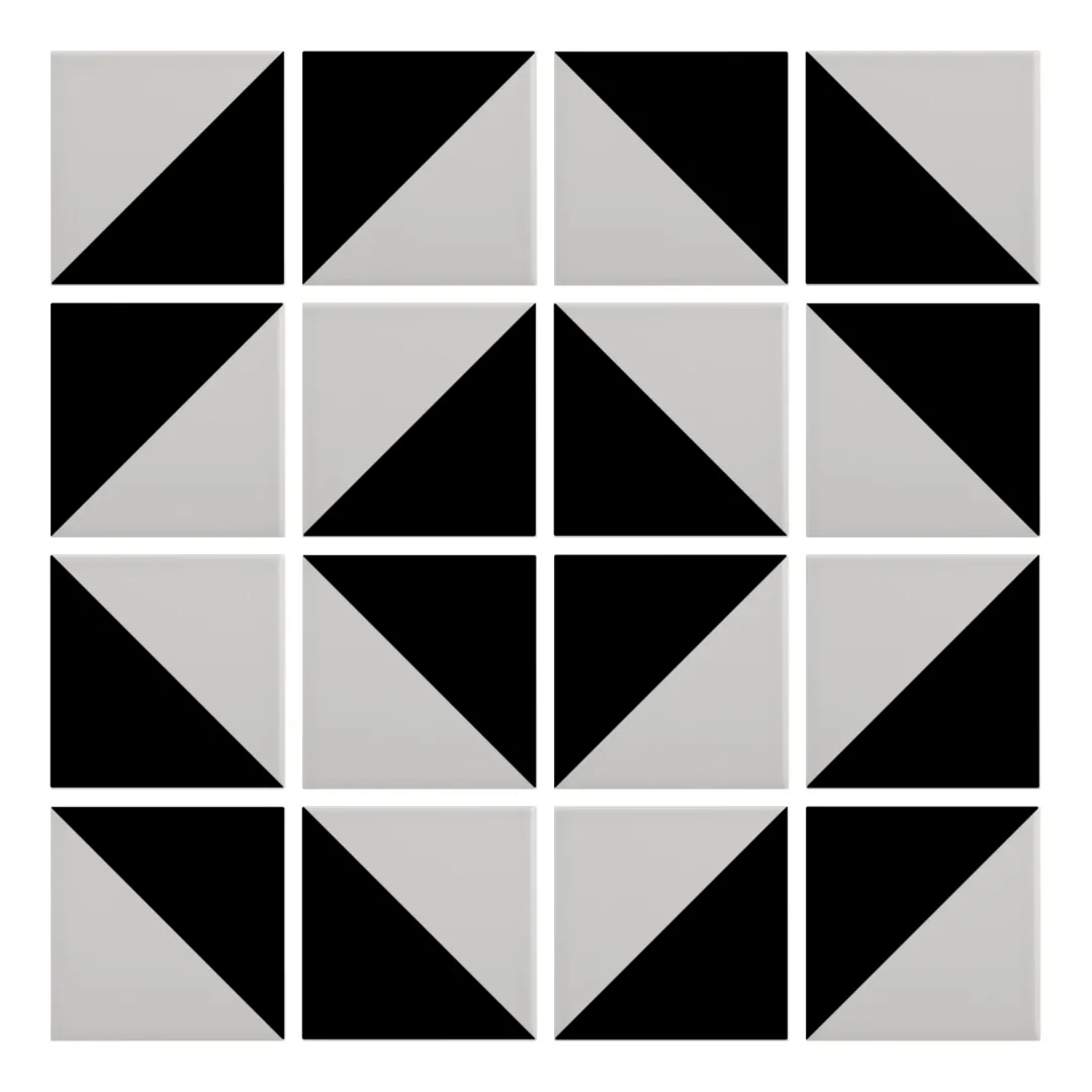 Patrón 5 de colocación de Azulejo Trigone Color 10x10 Gris Ceniza Mate