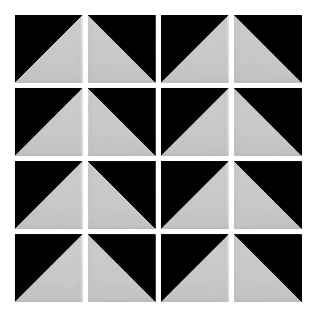 Patrón 6 de colocación de Azulejo Trigone Color 10x10 Gris Ceniza Mate